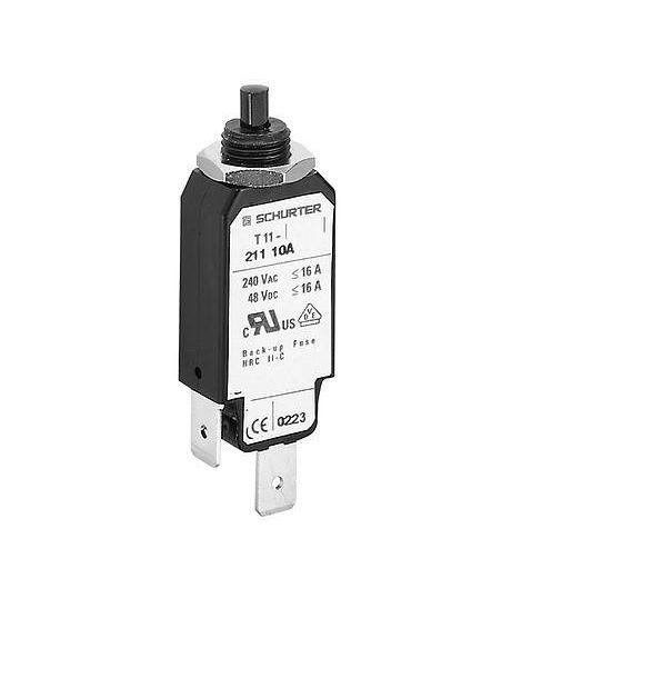 Schurter CBE Thermal Circuit Breaker - T11-311  Single Pole 240V ac Voltage Rating, 12A Current Rating