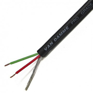 Van Damme Microphone Cable, 0.22 mm² CSA Screened, 4.85mm od, 100m, Black