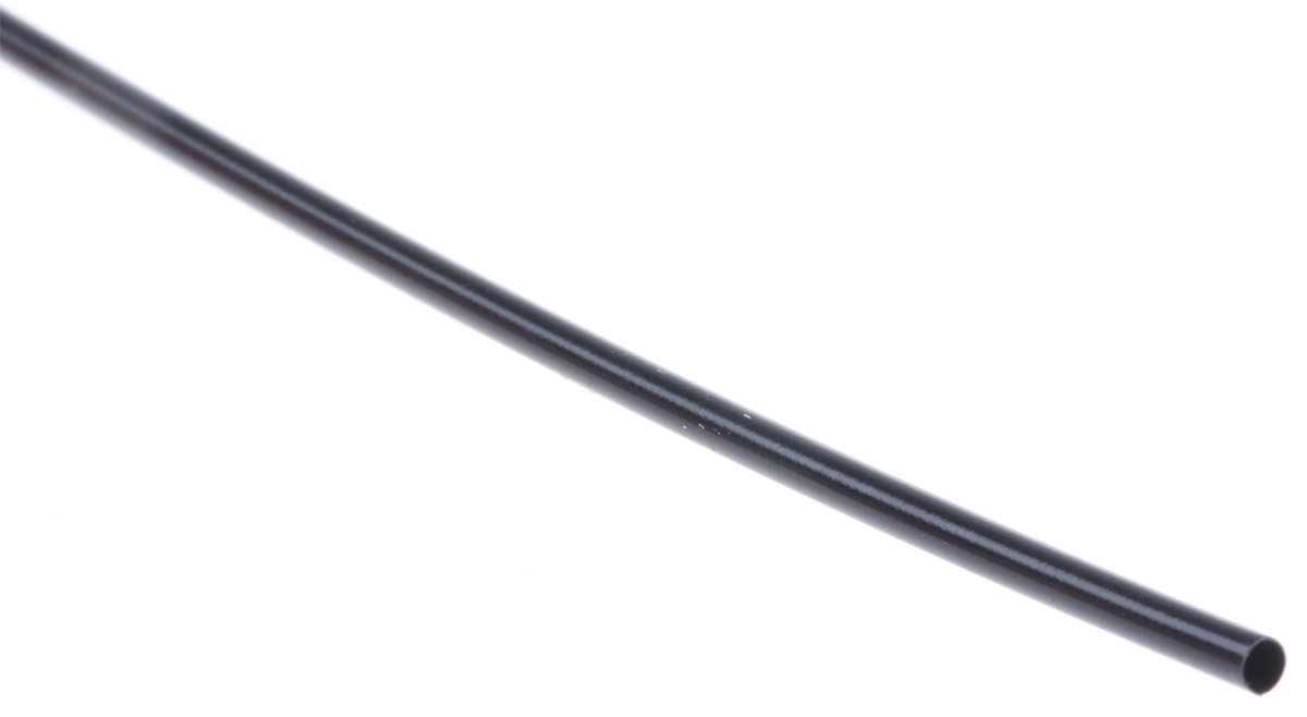 TE Connectivity Heat Shrink Tubing, Black 1.2mm Sleeve Dia. x 1.2m Length 2:1 Ratio, RW-175 Series