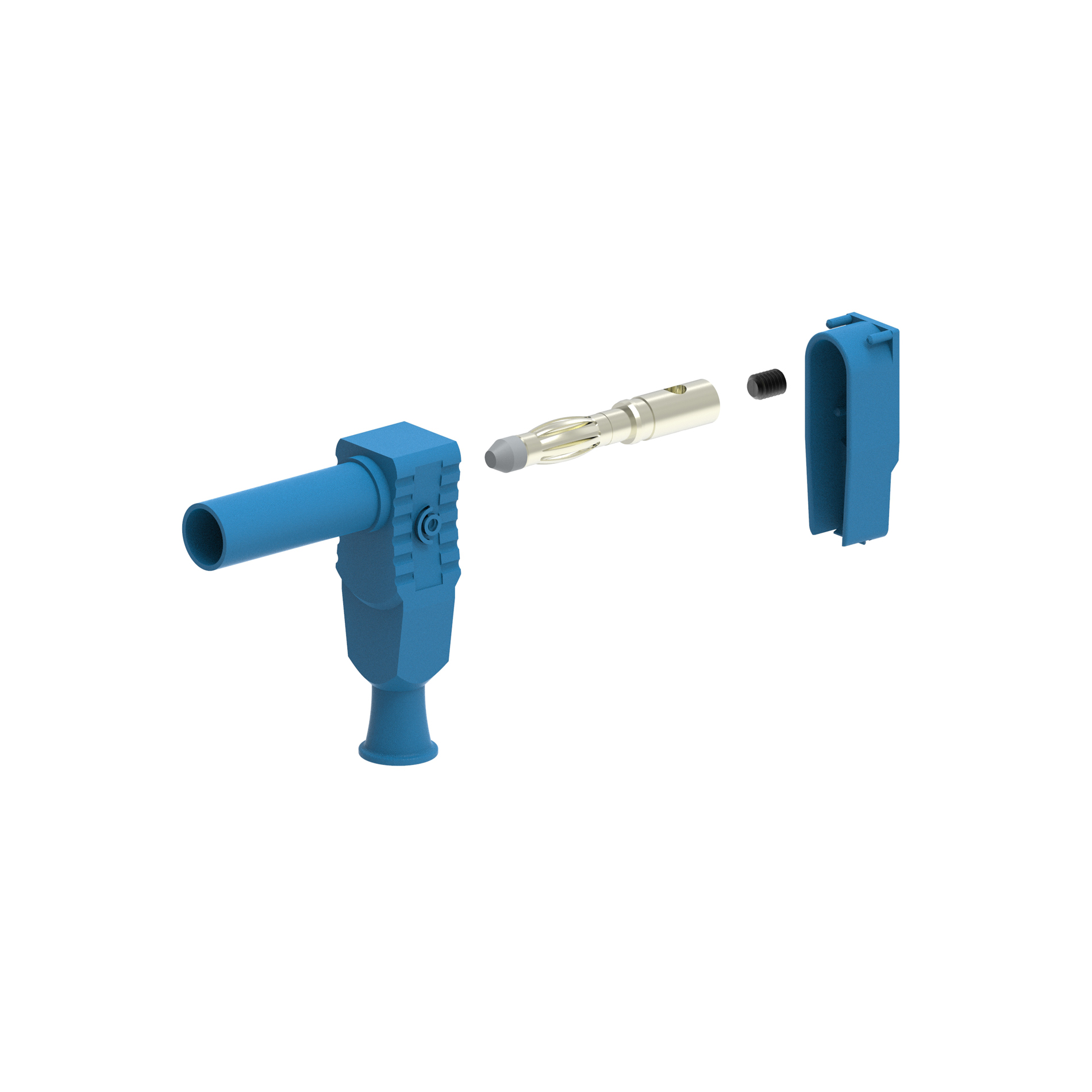 Electro PJP Blue Male Banana Plug, 4 mm Connector, Screw Termination, 20A, 1kV, Nickel Plating