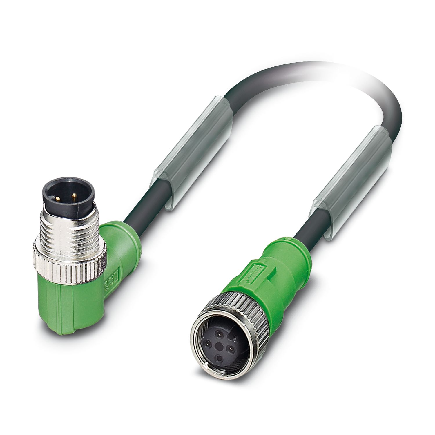 Phoenix Contact SAC Sensor Actuator Cable, 4 Cores, 1.36 mm² CSA 22 AWG, 3 m, Grey, Black Polyurethane Sheath