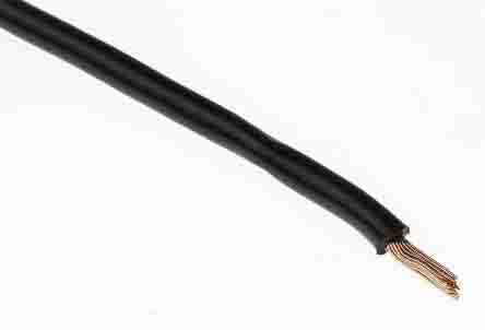 RS PRO Black 1.5mm² Hook Up Wire, 16 AWG, 30/0.2 mm, 305m, PVC TI3 Insulation