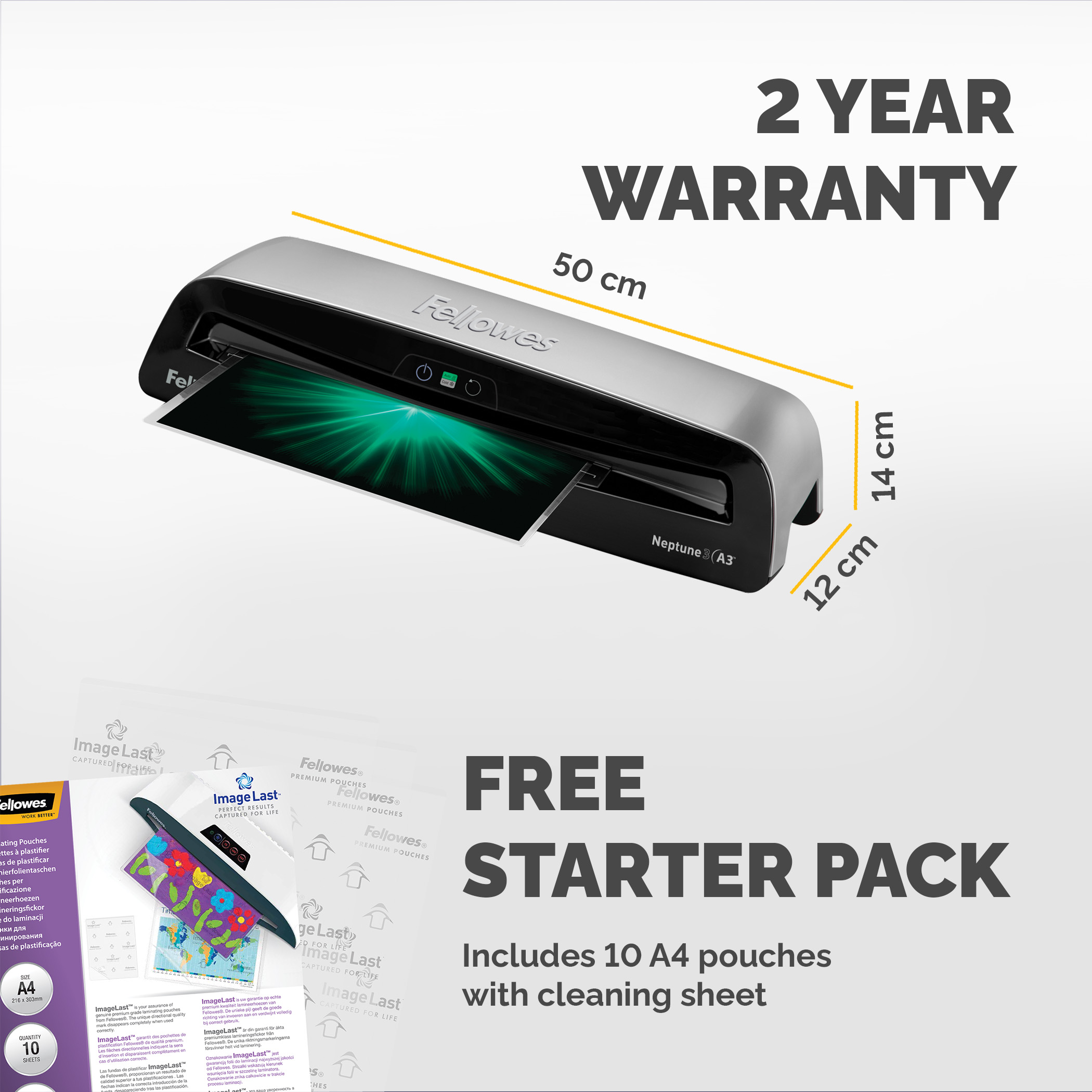 Fellowes Neptune A3 Hot A3 Laminator Black, Grey