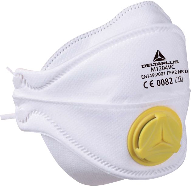 M1204VC_ Delta Plus White Synthetic Fibre Disposable Face Mask 4 Ply, for General Purpose, Adjustable