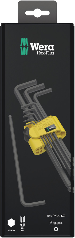 Wera 9 piece L Shape Imperial, 1 x 5/64x100mm