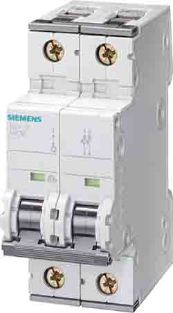 Siemens SENTRON 5SY4 MCB, 1+N, 1A Curve D, 230V AC, 72V DC, 5 kA Breaking Capacity