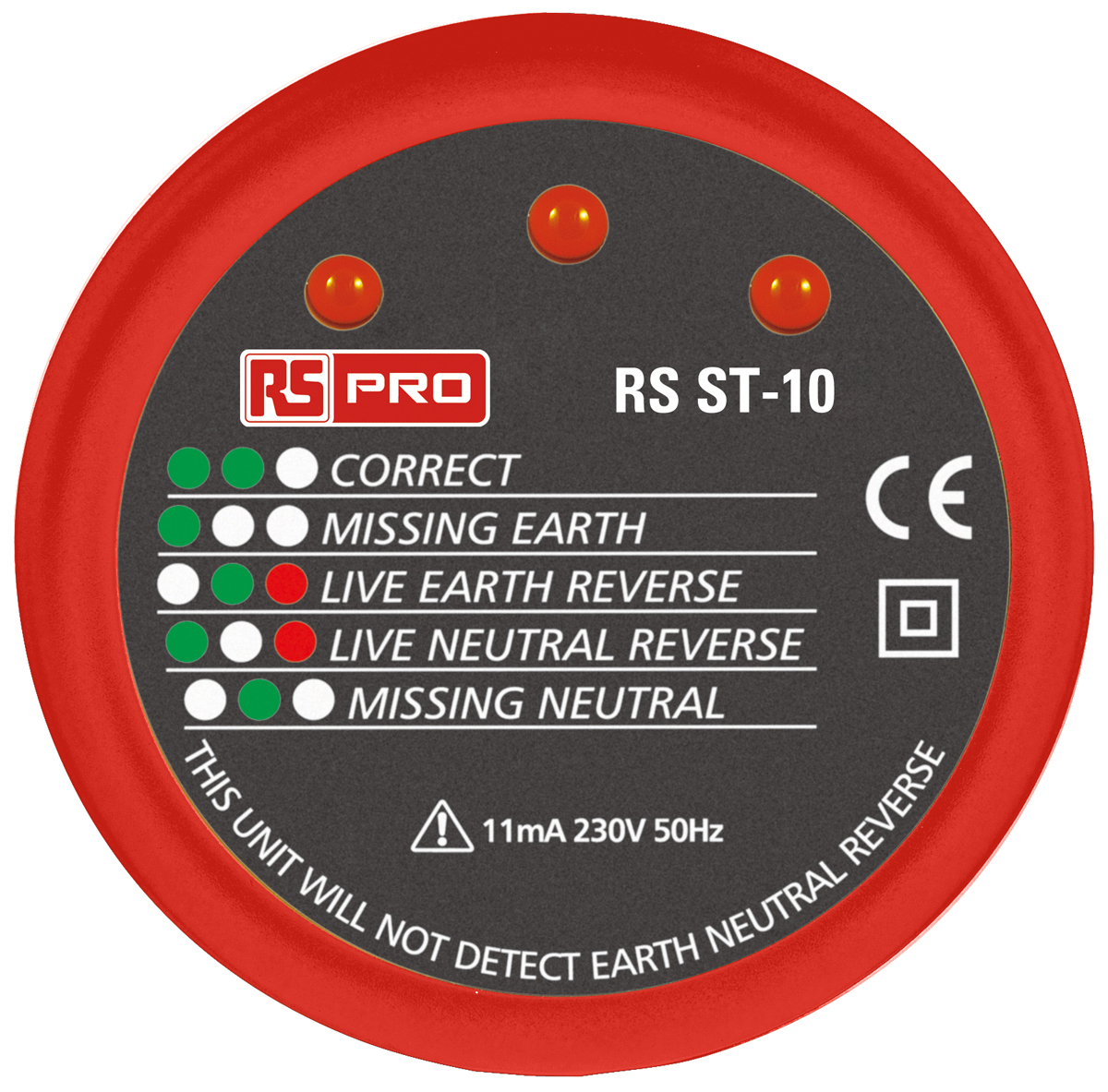 RS PRO, Model RS ST10 Socket Tester 11mA 230V ac RS Calibration