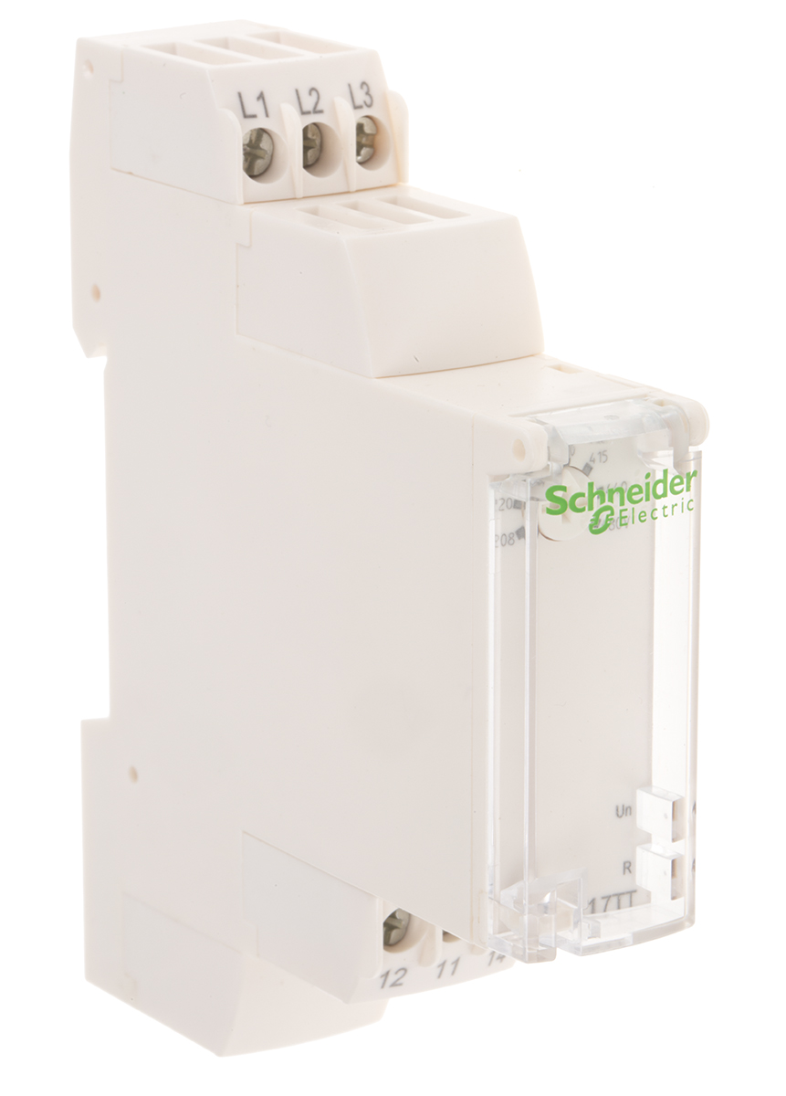Schneider Electric Phase Monitoring Relay, 3 Phase, SPDT, 183 → 528V ac, DIN Rail