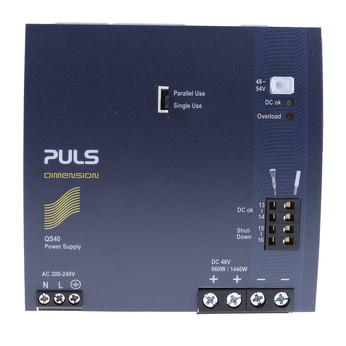 PULS DIMENSION Q Switched Mode DIN Rail Power Supply, 200 → 240V ac ac Input, 48V dc dc Output, 20A Output, 960W