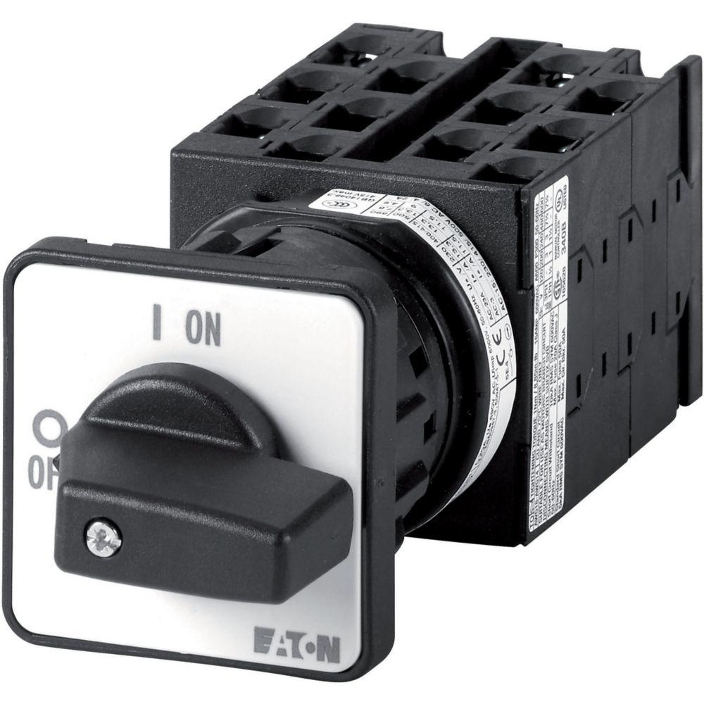 Eaton, 6P 2 Position 90° Changeover Cam Switch, 690V (Volts), 20A, Short Thumb Grip Actuator