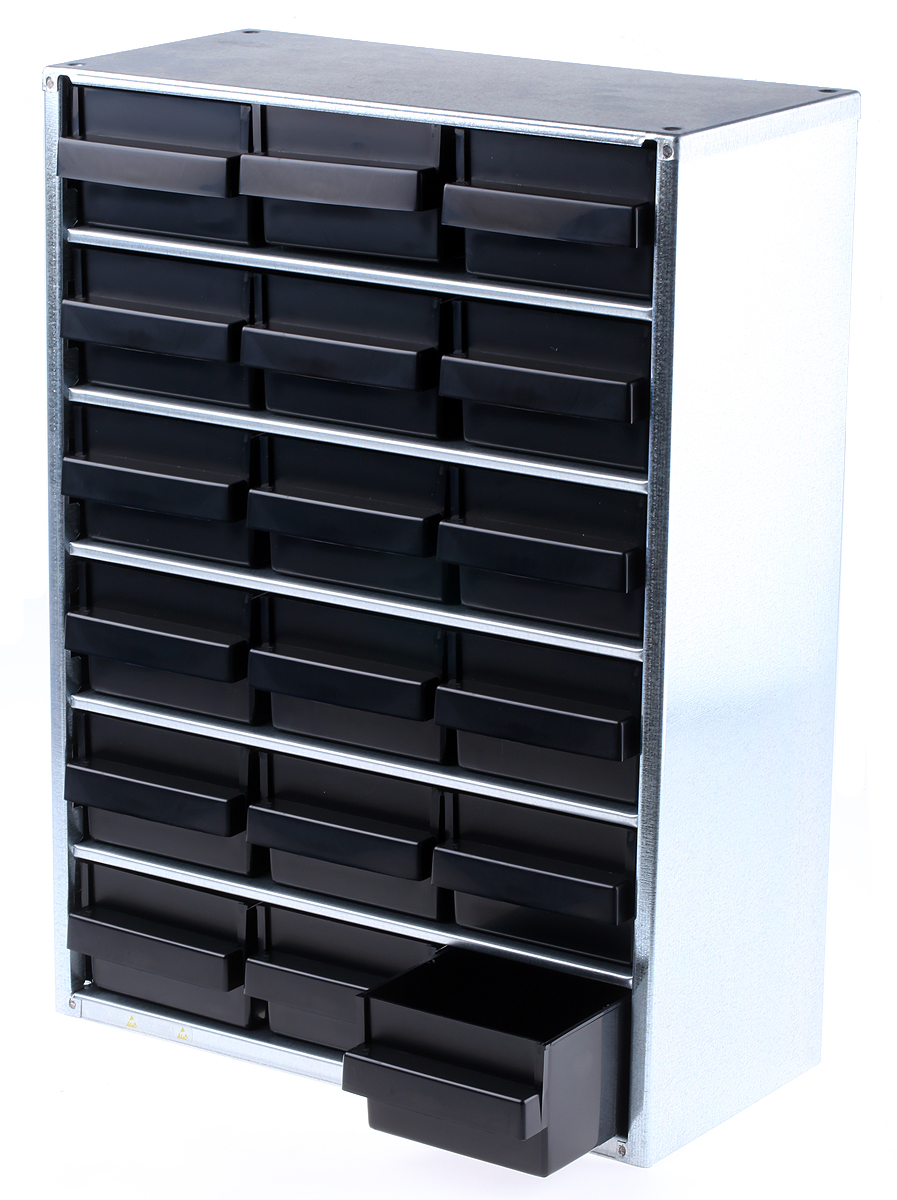 Raaco 18 Drawer ESD Cabinet, 240 x 307 x 146mm