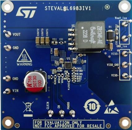 STMicroelectronics Synchronous Iso Buck Converter Evaluation Board Buck Converter for L6983I for Isolated applications,
