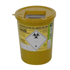RS PRO 4L Yellow Snap-On Polypropylene Waste Bin