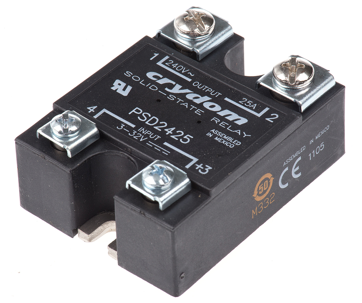 Sensata Crydom Solid State Relay, 25 A rms Load, Panel Mount, 280 V rms Load, 32 V Control