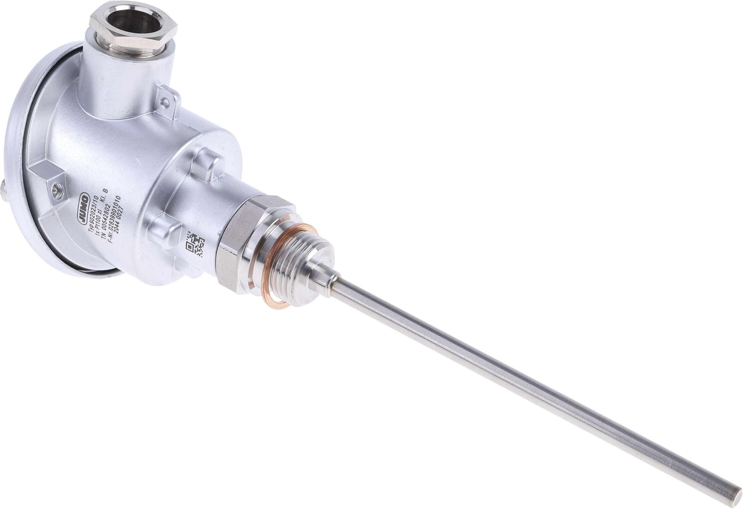Jumo PT100 Temperature Sensor, 6mm Dia, 150mm Long, +400°C Max