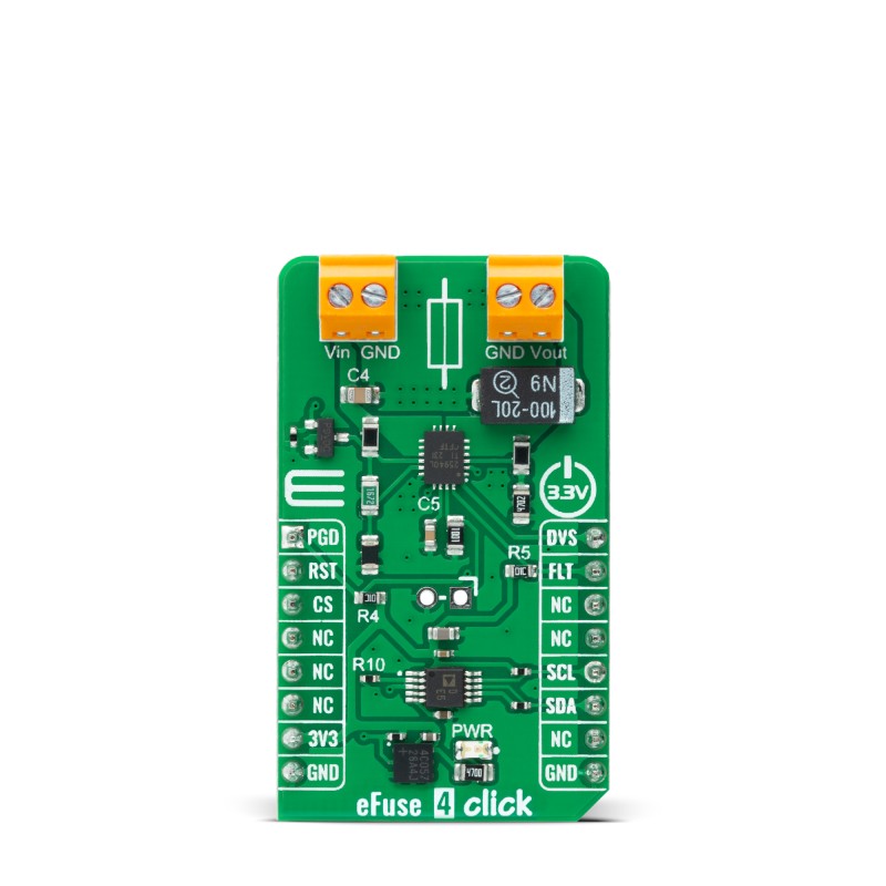 Brand-Rex EFuse 4 Click for TPS25940 for TPS25940