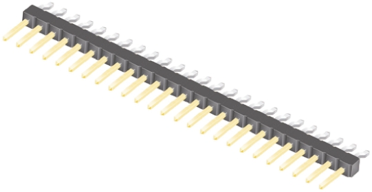 Samtec TSM Series Right Angle Surface Pin Header, 25 Contact(s), 2.54 mm Pitch, 1 Row, Unshrouded