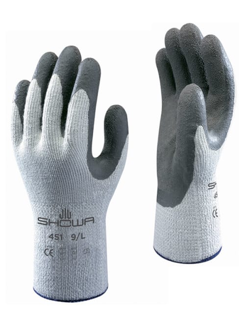 Showa SHO452 Grey Polyester Cotton Fibre Glove, Size 8, Latex Coating