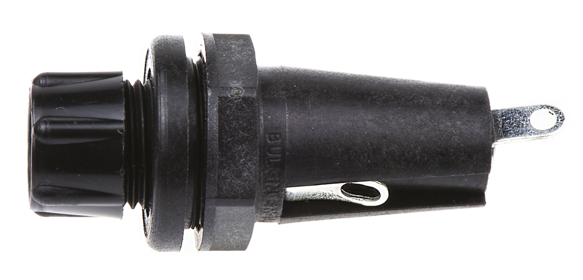 Bulgin 6.3A Panel Mount Fuse Holder for 5 x 20mm Fuse, 1P, 250V ac