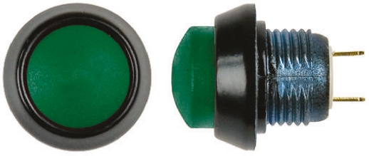 ITW Switches 59 Series Miniature Push Button Switch, Momentary, Panel Mount, 13.65mm Cutout, SPST, Clear LED, 125V ac,