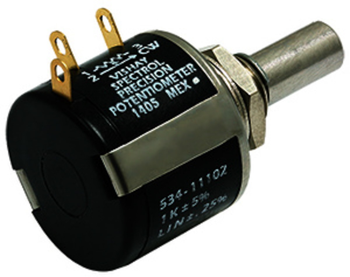 Vishay 535 500Ω Rotary Potentiometer 5-Turns 1-Gang Bushing Mount, 535-1-1-501