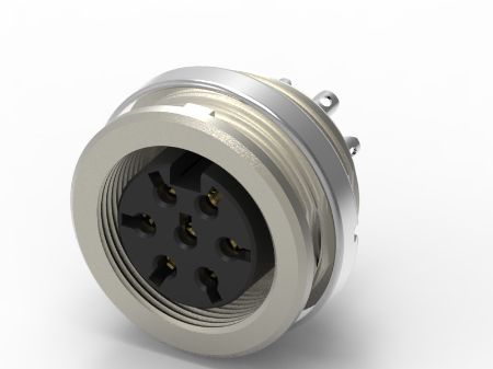 RS PRO 7 Pole Din, 5A, 250 V IP40, Screw Lock, Female, Panel Mount