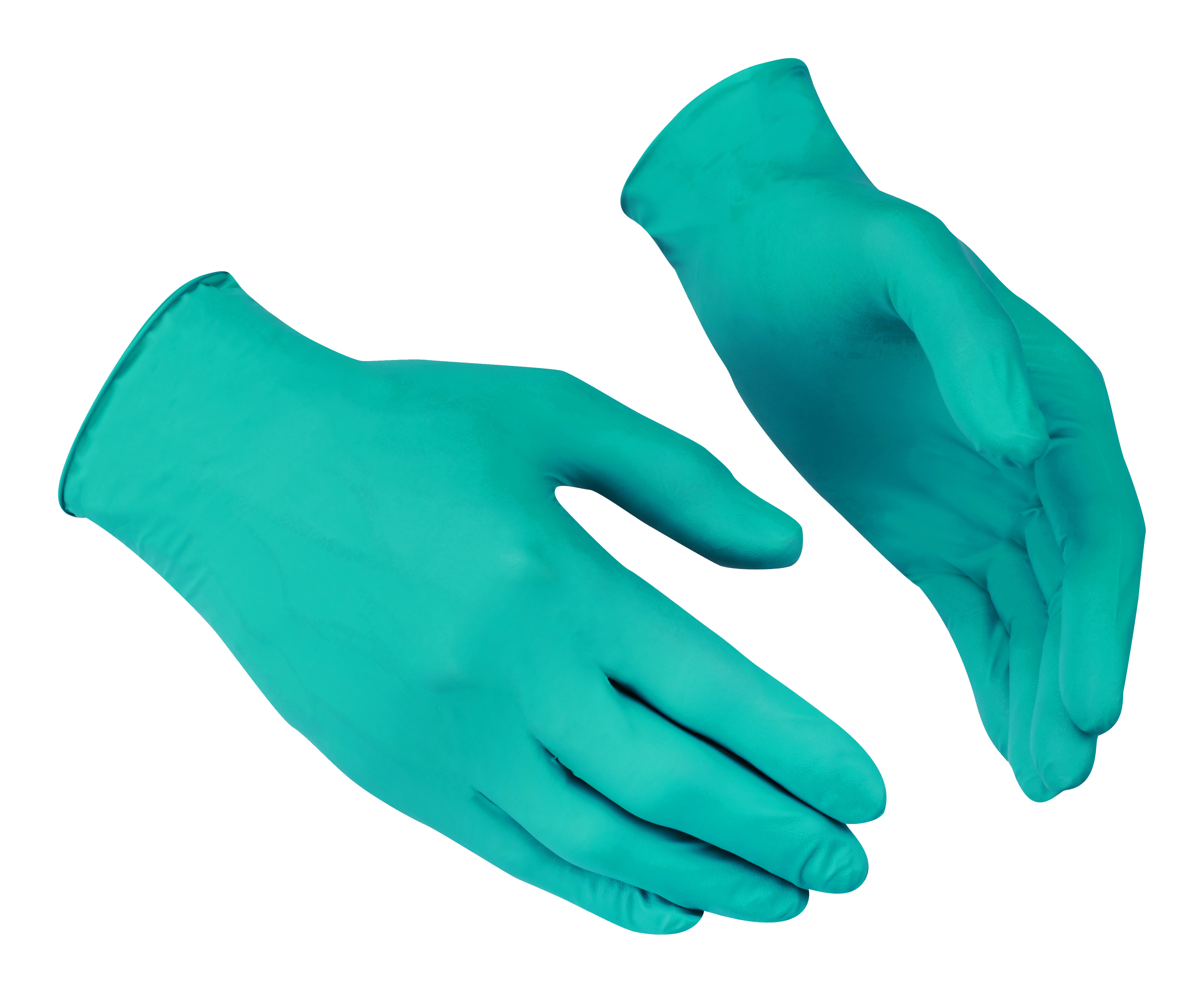GUIDE GLOVES GUIDE 7014 Green Nitrile Work Gloves, Size 11