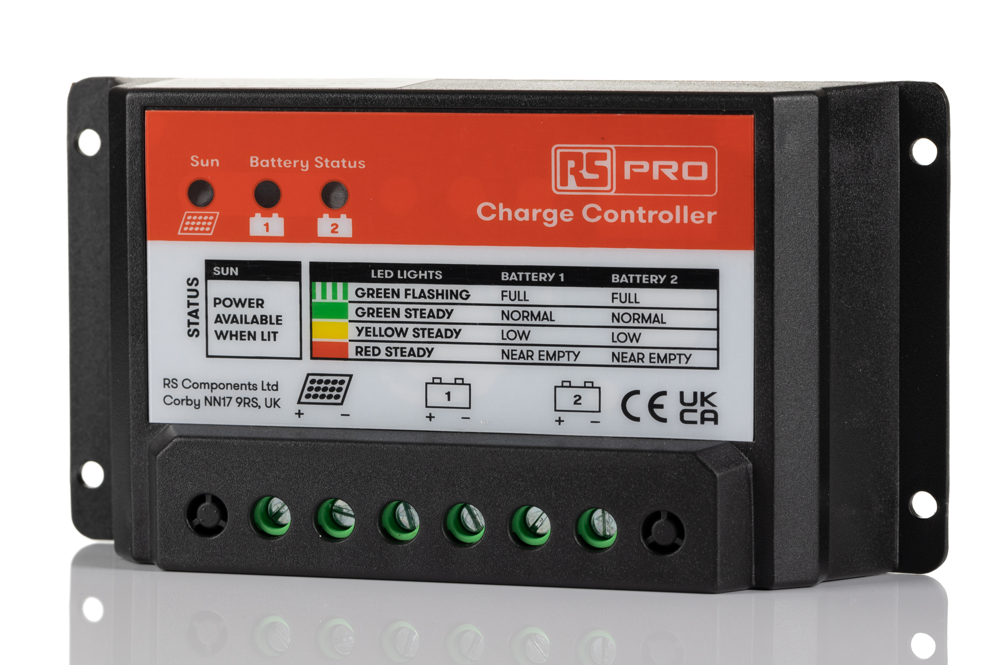 RS PRO 12 V, 24 V 10A Solar Charge Controller