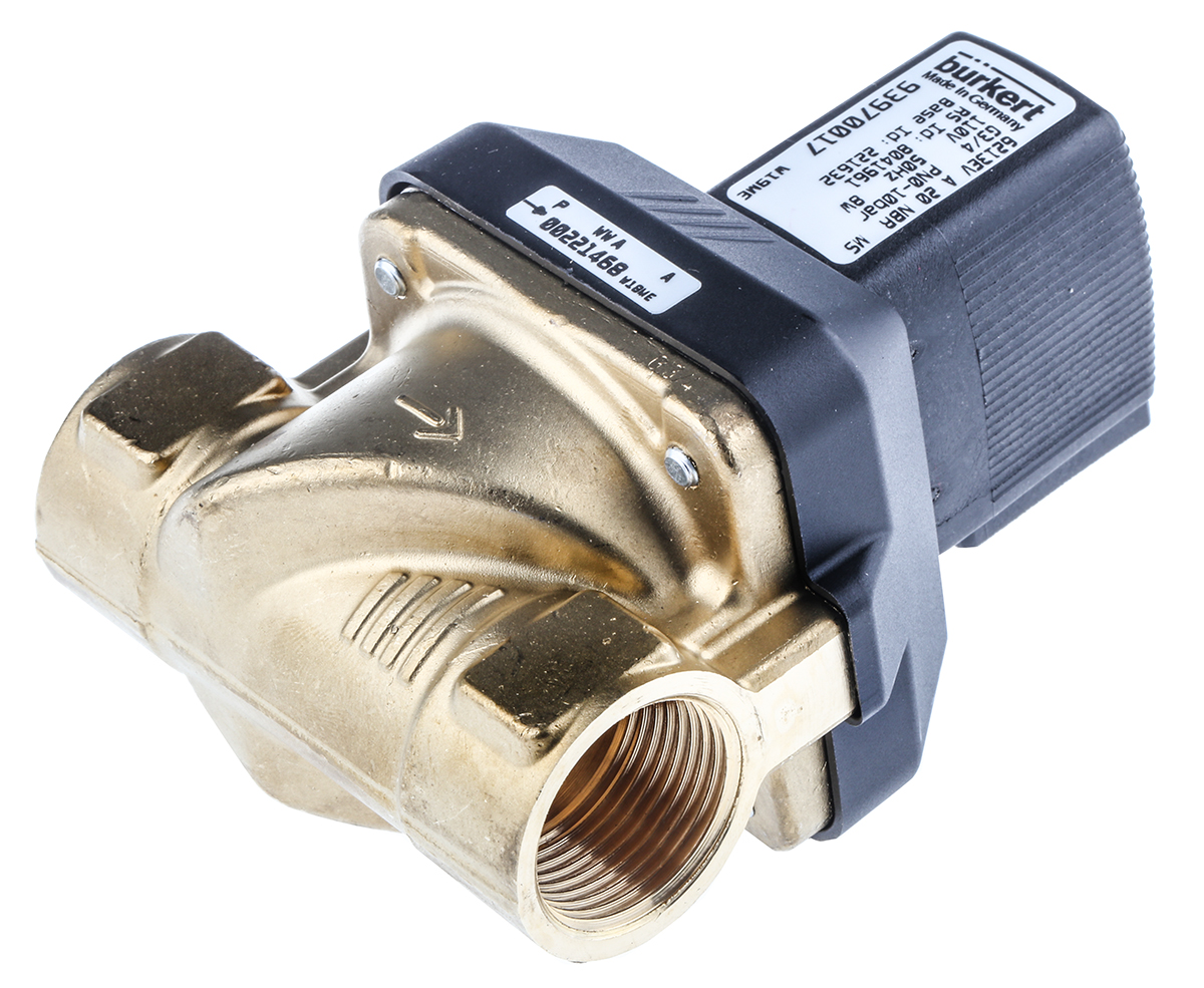 Burkert Solenoid Valve 221632, 2 Port, NC DN 10 to 65 mm, 110 V ac, DN 10 to 65 mm