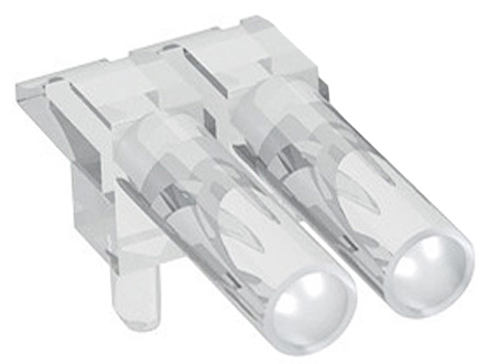 1271.2002 MENTOR, PCB Mounted 2-Way Right Angle LED Light Pipe, Clear Round Lens