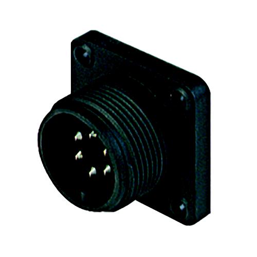 Hirschmann, CM, Silver 6 Way Panel Mount MIL Spec Circular ConnectorBlack, Pin Contacts,Shell Size 14, Screw Coupling,