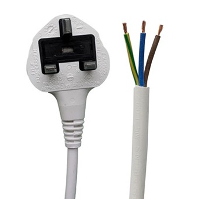 RS PRO Straight Unterminated Straight Power Cord, 2m