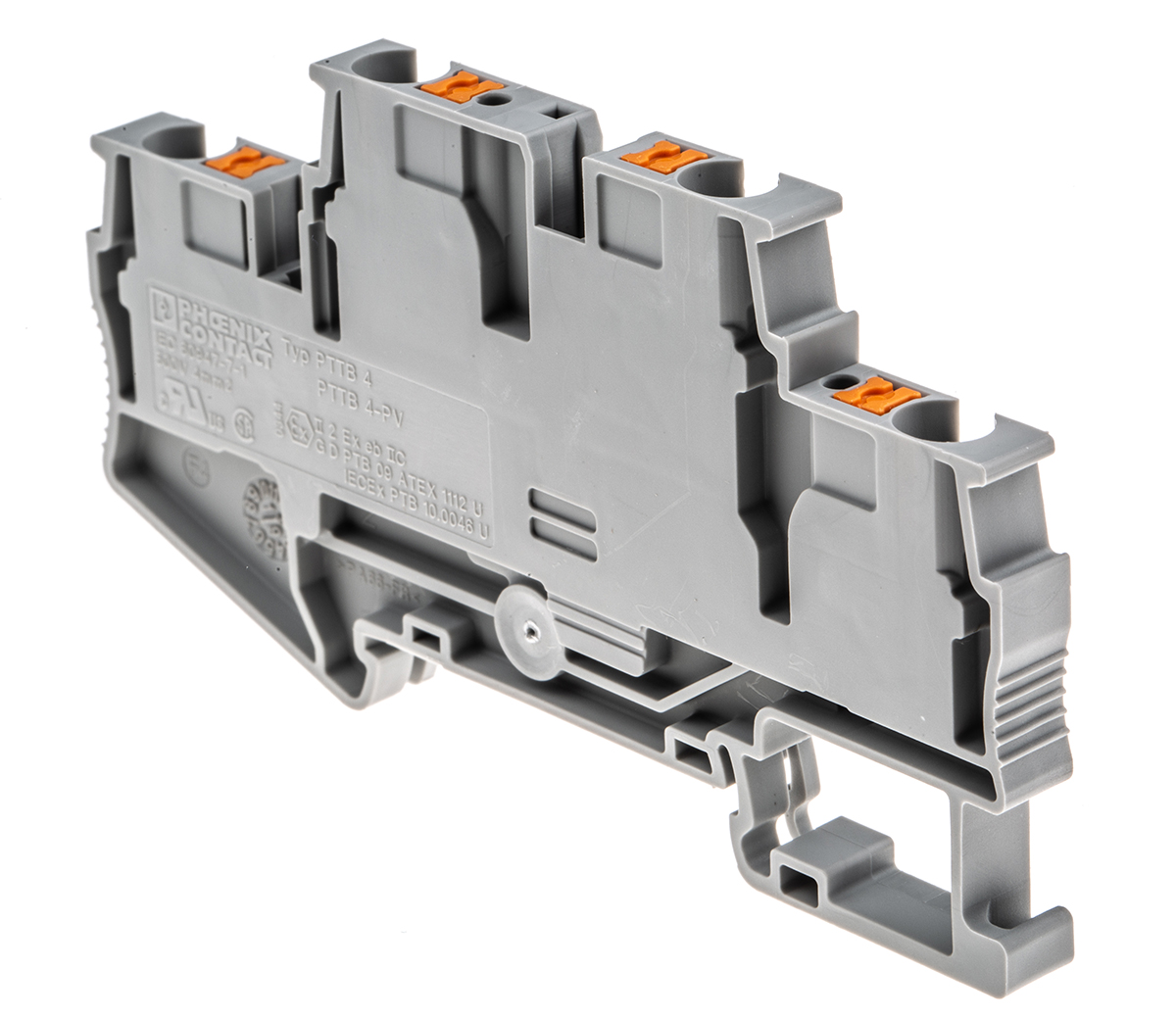 Phoenix Contact 3211786 PTTB 4 Series Grey, 0.2 → 6mm², Double-Level, Push In Termination, ATEX, IECEx