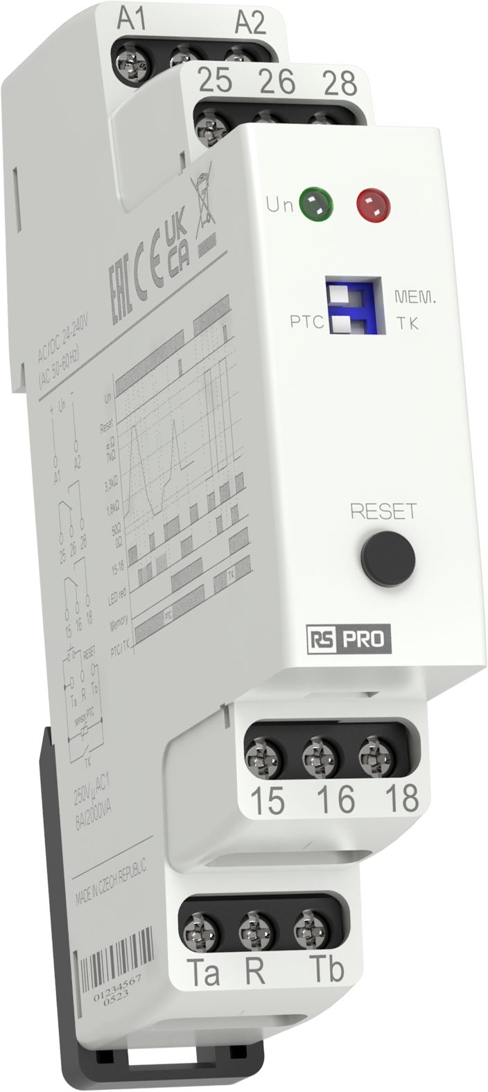RS PRO DPDT Thermostats, 8A, 240V, -20 → 55°C