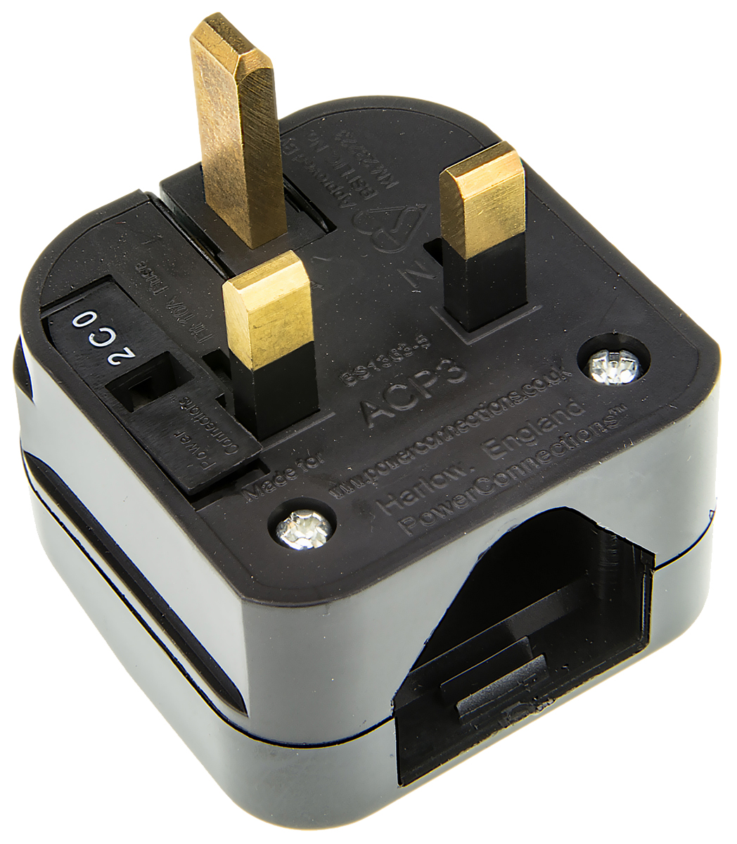 PowerConnections USA to UK Mains Connector Converter, Rated At 5A