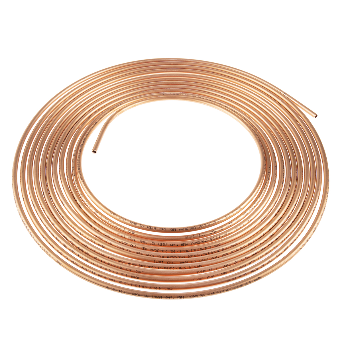 RS PRO 120 bar 10m Long Copper Pipe, 6.35mm Outer Diam. Copper