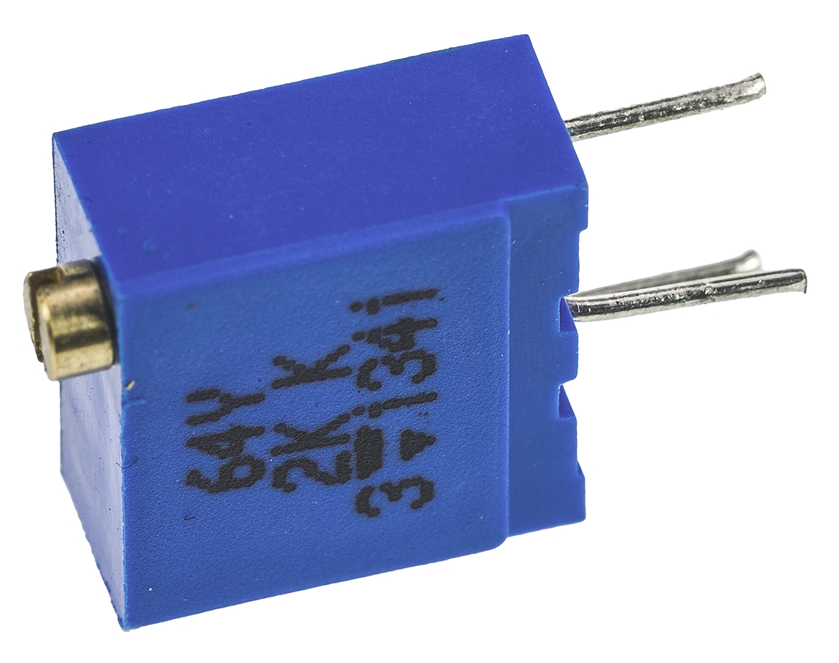 2kΩ, Through Hole Trimmer Potentiometer 0.5W Top Adjust Vishay, 64Y