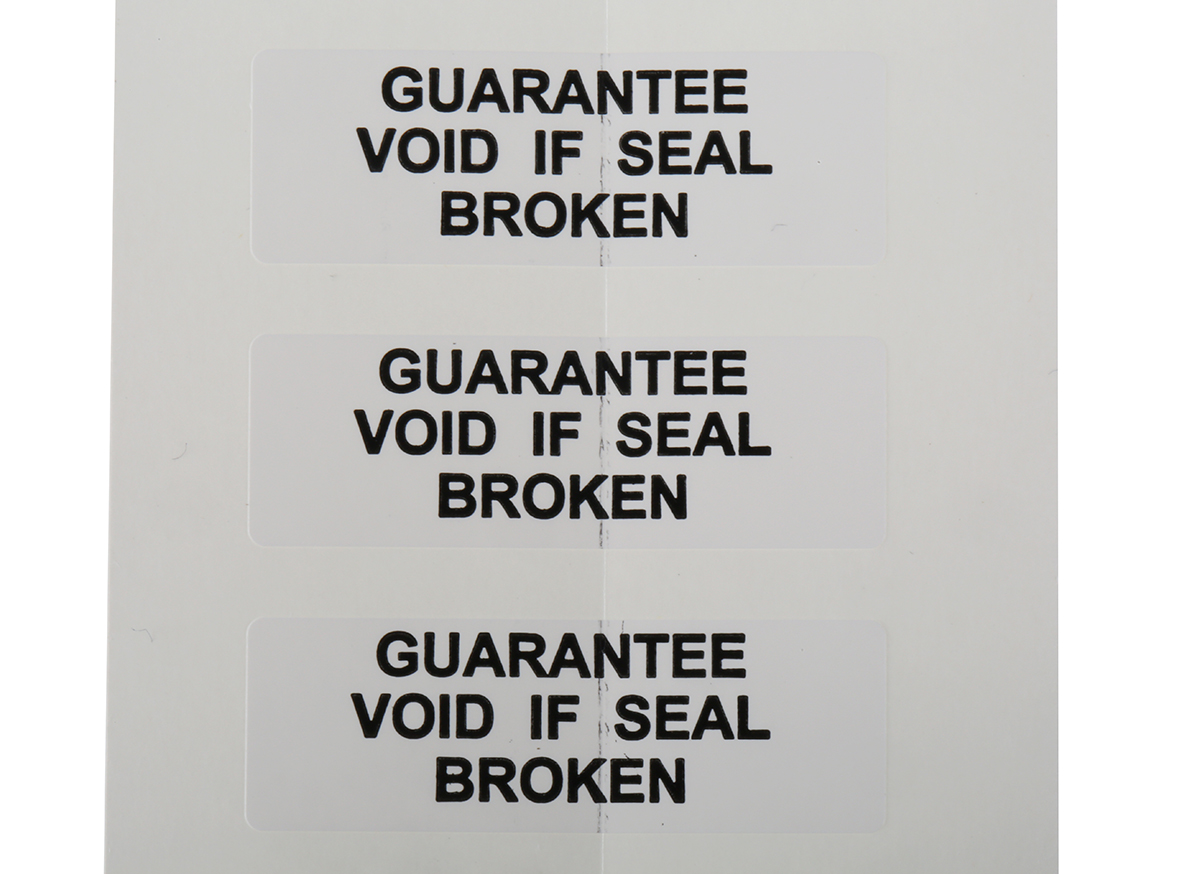 RS PRO Adhesive Pre-Printed Adhesive Label-Guarantee Broken-. Quantity: 180