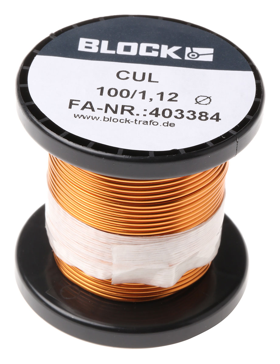 Block 1.12mm Enamelled Copper Wire, 17 AWG 9m Reel