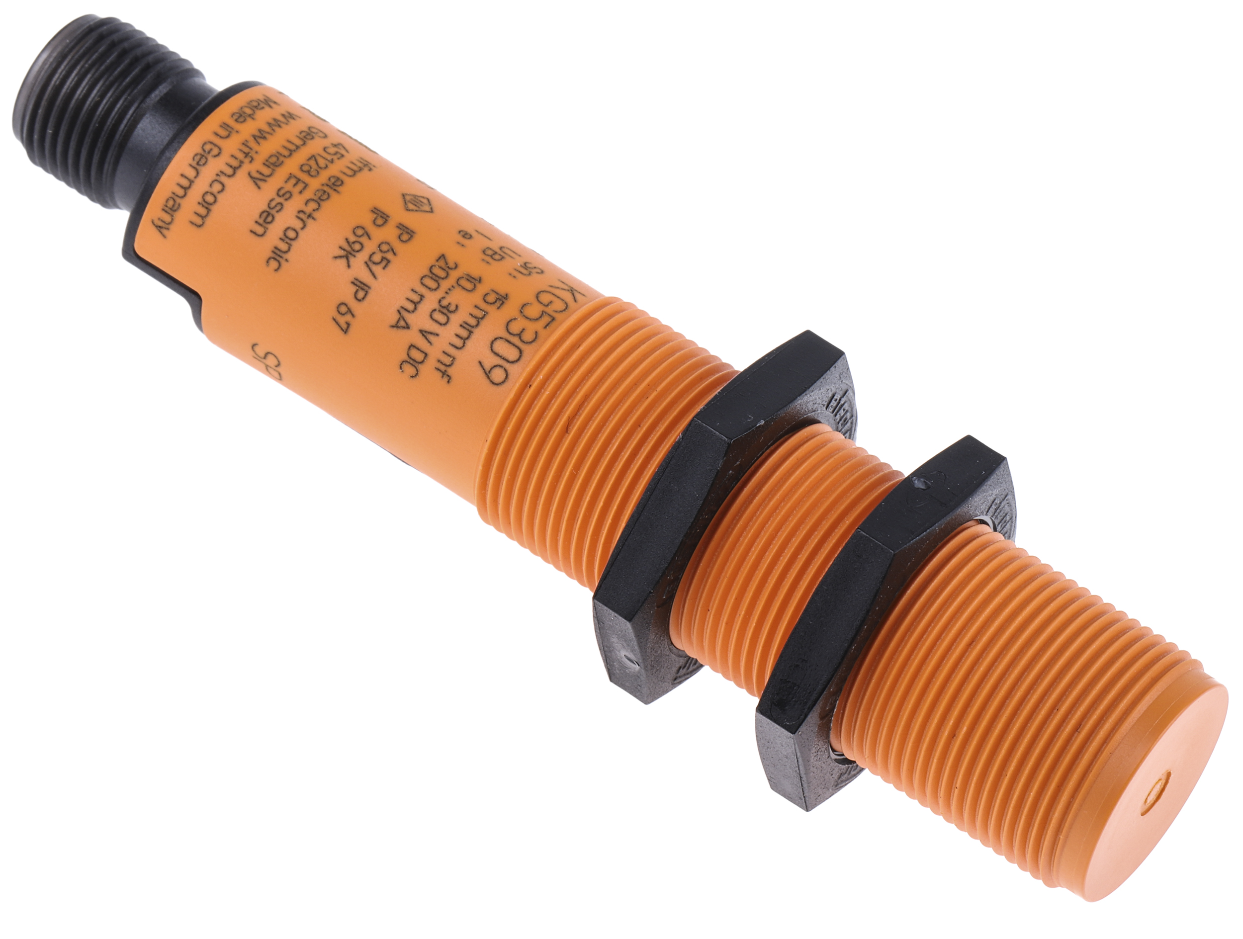 ifm electronic Capacitive Threaded Barrel Proximity Sensor, M18, 30 mm Detection, PNP NO, 10 → 30 V dc