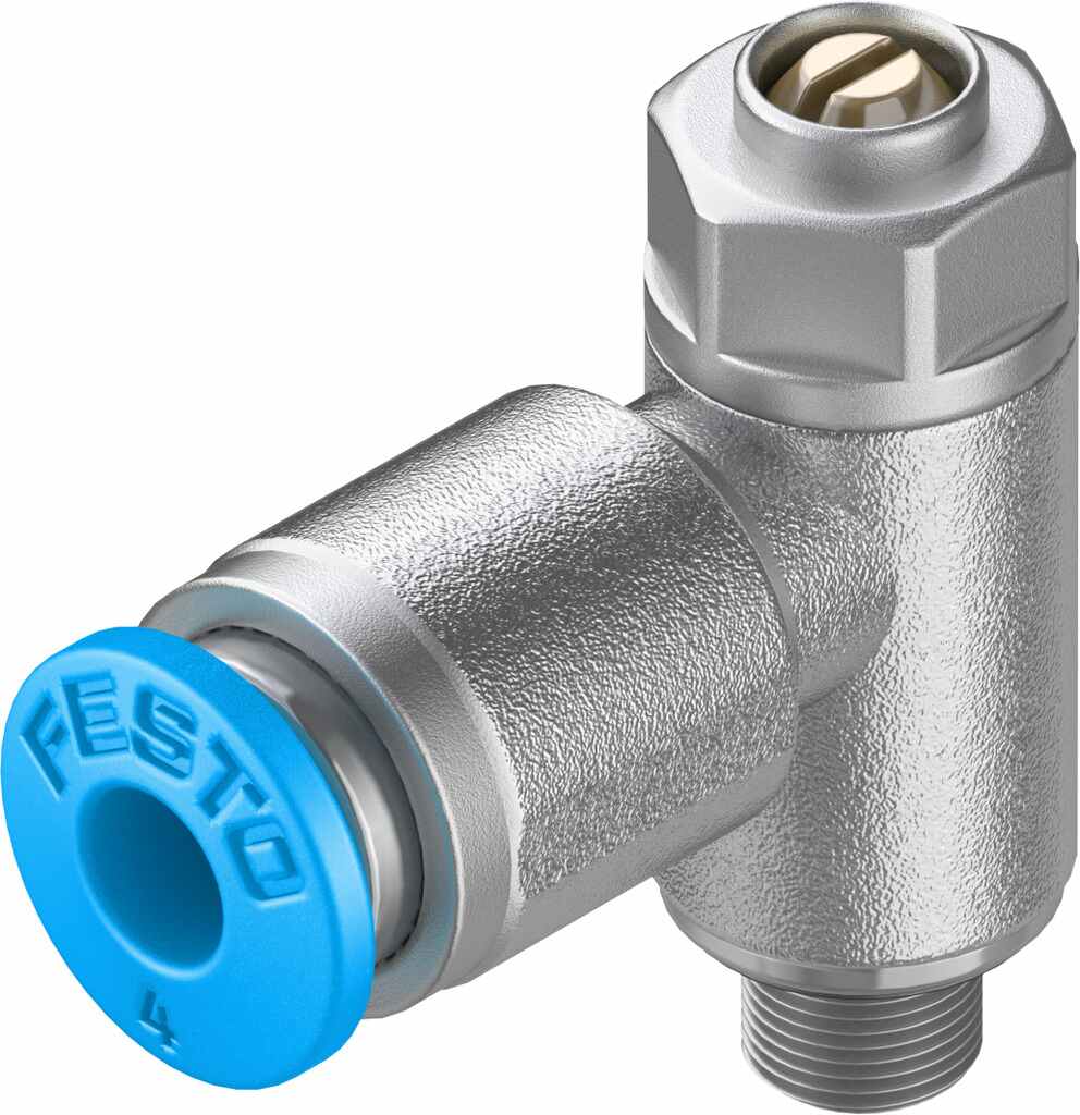 Festo GRLA Series Tube Exhaust Valve, 4mm Tube Inlet Port x M5 Male Outlet Port x 4mm Tube Outlet Port, 193138