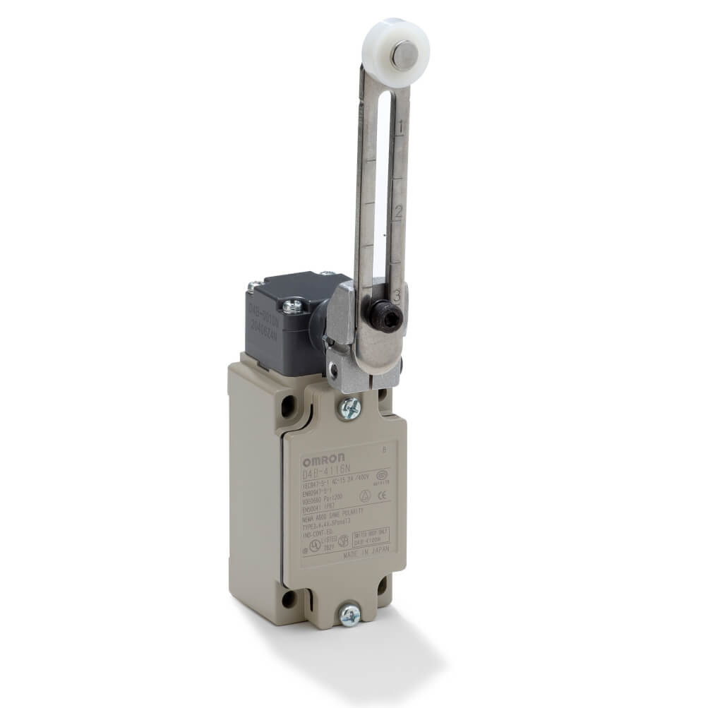Omron D4B-N Series Roller Lever Interlock Switch, NO/NC, IP67, DPST, Metal Housing
