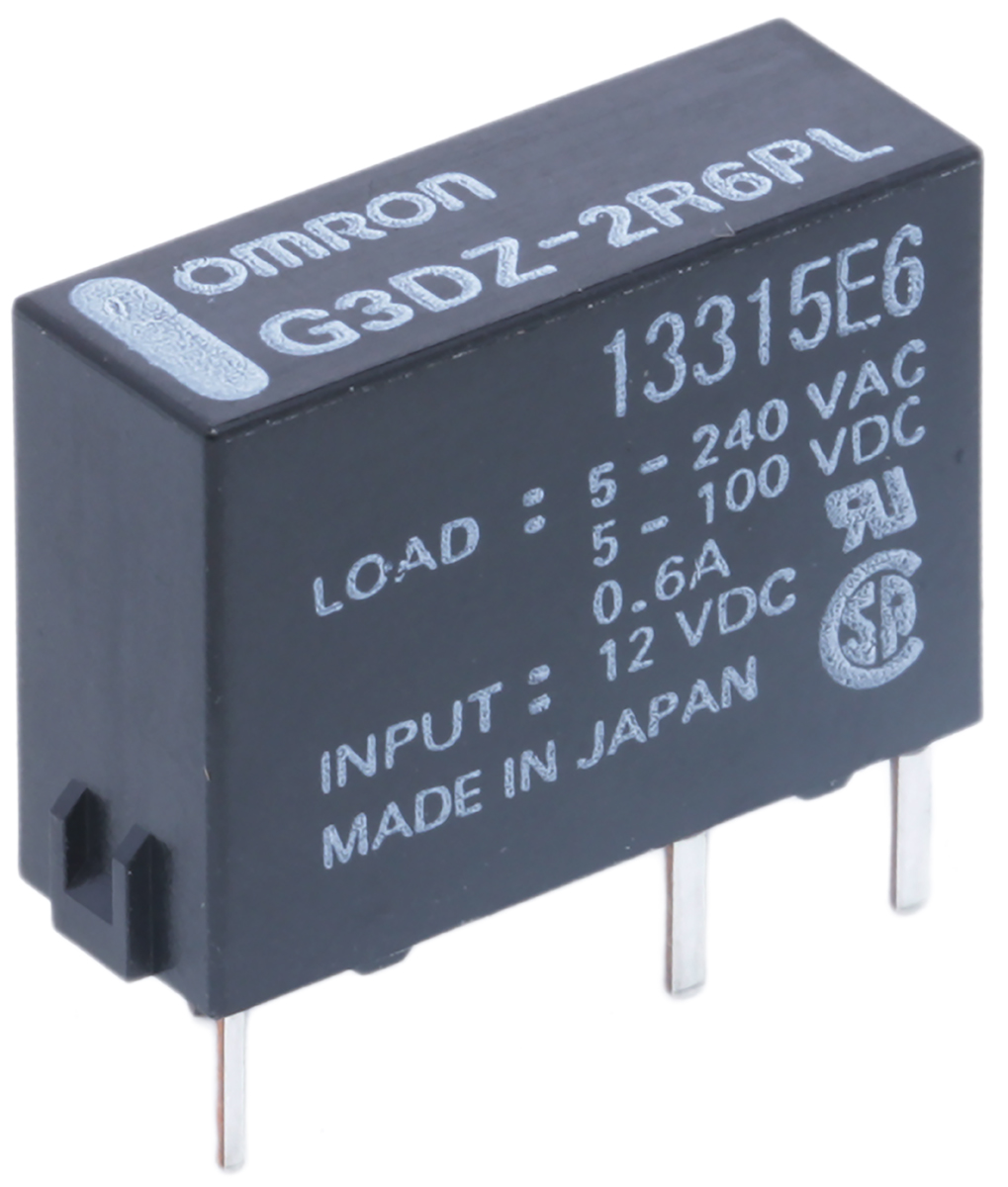 Omron G3DZ Series Solid State Relay, 0.6 A Load, PCB Mount, 264 V ac Load, 12 V dc Control