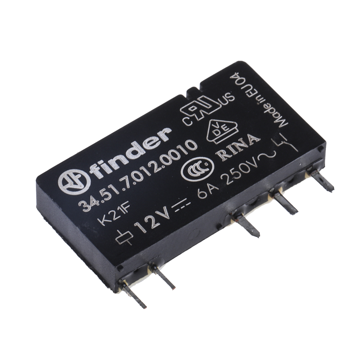 Finder PCB Mount Relay, 12V dc Coil, 6A Switching Current, SPDT