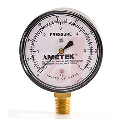 Ametek Analogue Pressure Gauge 150mbar Bottom Entry 63.5mm Outside Diameter