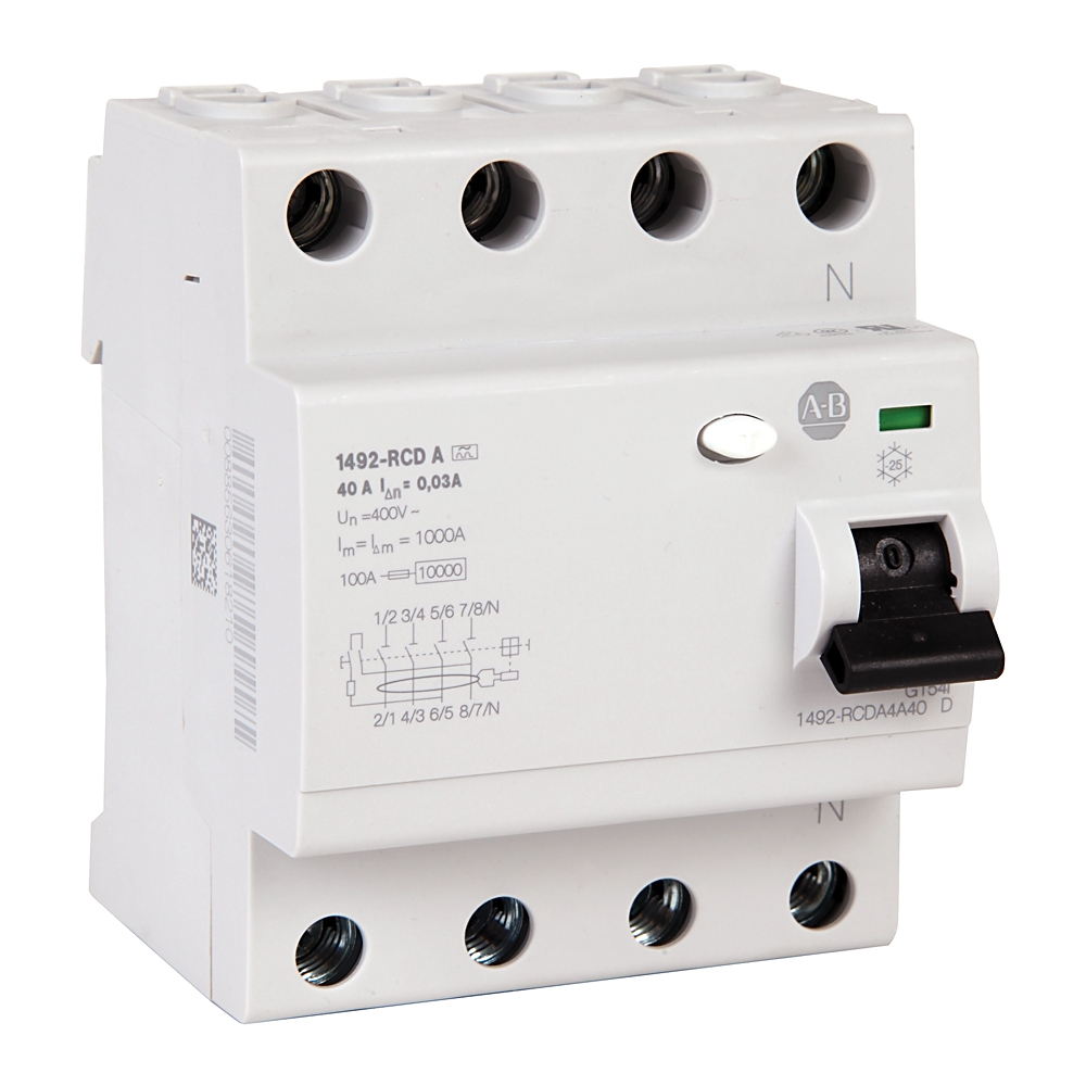 Allen Bradley 1492-RCDA RCD, 40A, 4 Pole, 30mA, Type A