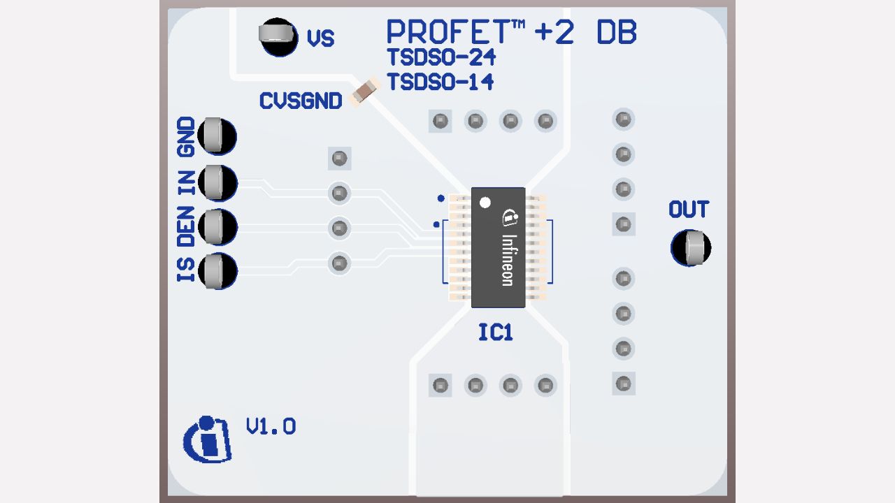 Infineon PROF_2 BTS7004-1EPR DB Evaluation Kit for PROF2BTS70041EPRDBTOBO1 for Driving Resistive, Inductive, Capacitive