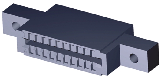 TE Connectivity 583718 Series Female Edge Connector, PCB Mount, 10-Contacts, 2.54mm Pitch, 2-Row, Solder Termination