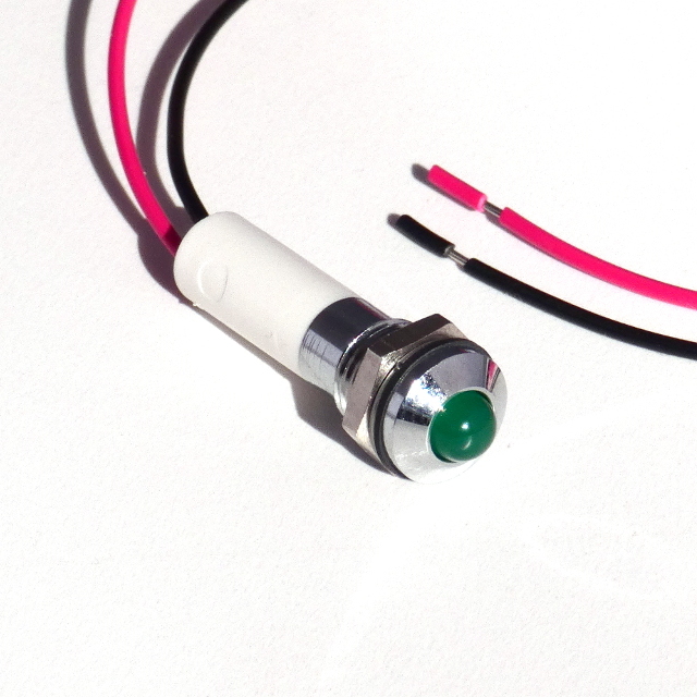 CML Innovative Technologies 1904X Series Green Panel Mount Indicator, 24V c.c., M8 Mounting Hole Size, Lead Wires