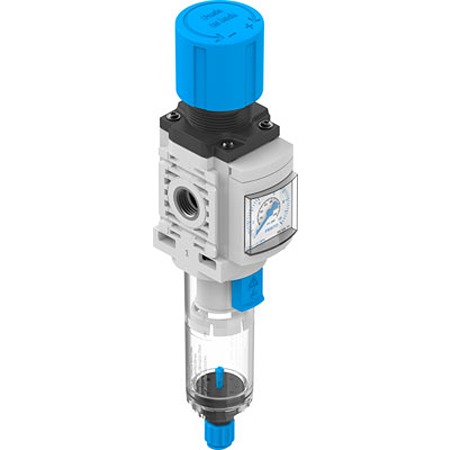 Festo MS4 Filter Regulator, 5μm, G 1/4, Manual, 10 bar, MS4-LFR-1/4-D6-C-P-M-AG-BAR-F1A-B
